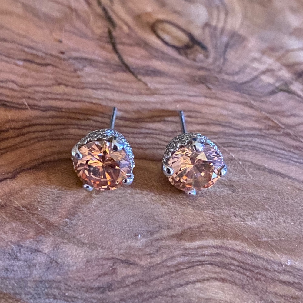 Large Pink cz Earrings